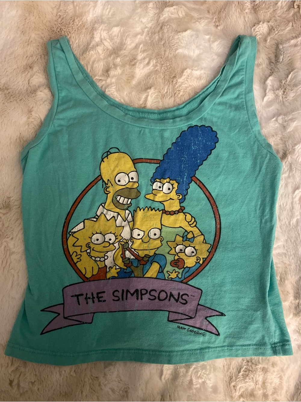 The Simpsons Aqua Graphic Tank Top